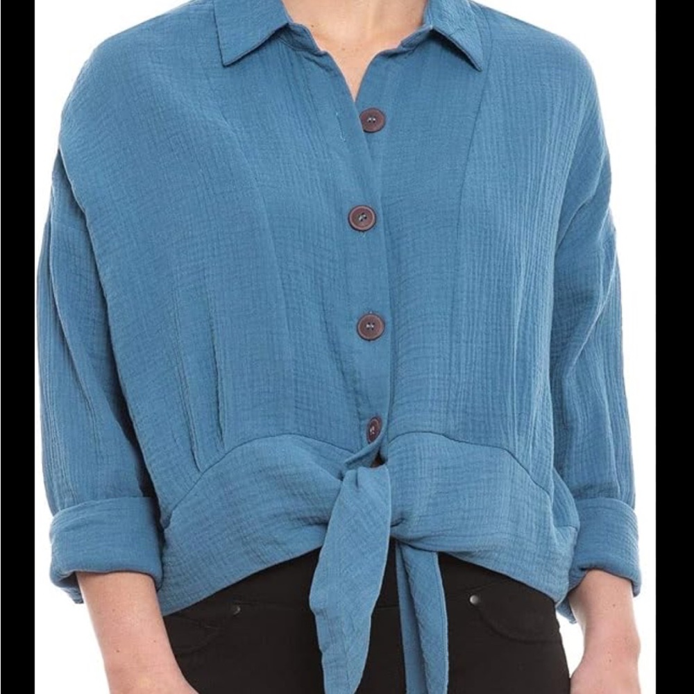 Free People soft shirt to dress up or down.